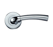 ZOO HARDWARE STANZA GIRONA CONTRACT LEVER ON ROUND ROSE DUAL FINISH SATIN & POLISHED CHROME - ZCZ060SCCP (SOLD IN PAIRS)