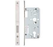 ZOO HARDWARE VIER 72MM C/C DIN DEAD LOCK (SQUARE OR RADIUS PROFILE) - SATIN STAINLESS STEEL