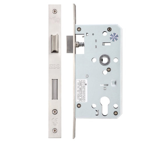 ZOO HARDWARE VIER 72MM C/C EURO SASH DIN LOCK (SQUARE OR RADIUS PROFILE) - SATIN STAINLESS STEEL