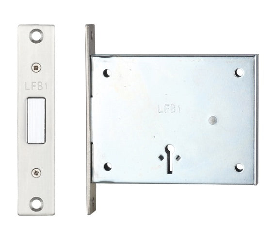 ZOO HARDWARE LONDON FIRE BRIGADE MORTICE DEAD LOCK (51MM), SATIN STAINLESS STEEL - ZFB1