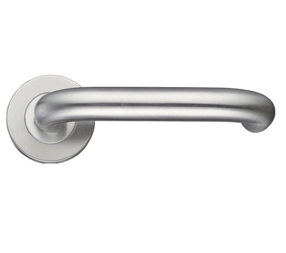 ZOO HARDWARE ZCS RTD LEVER ON ROUND ROSE  SATIN STAINLESS STEEL - ZG4S030 (SOLD IN PAIRS)