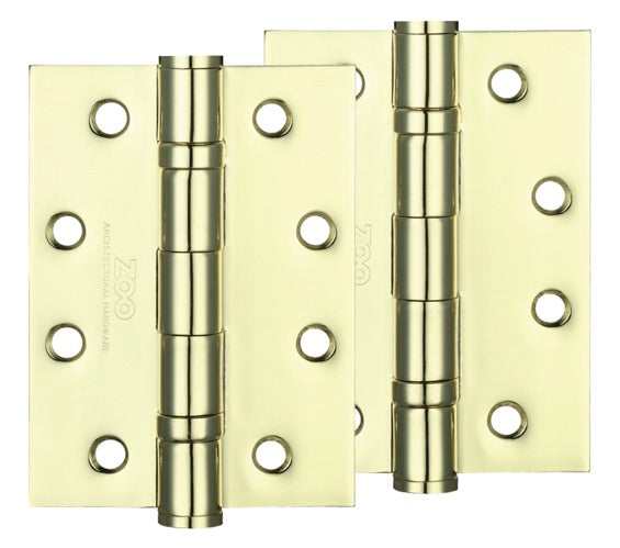 ZOO HARDWARE 4 INCH STEEL BALL BEARING DOOR HINGES, ELECTRO BRASS - ZHS43EB (SOLD IN PAIRS)