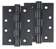 ZOO HARDWARE 4 INCH STEEL BALL BEARING DOOR HINGES, POWDER COATED BLACK - ZHS43PCB (SOLD IN PAIRS)
