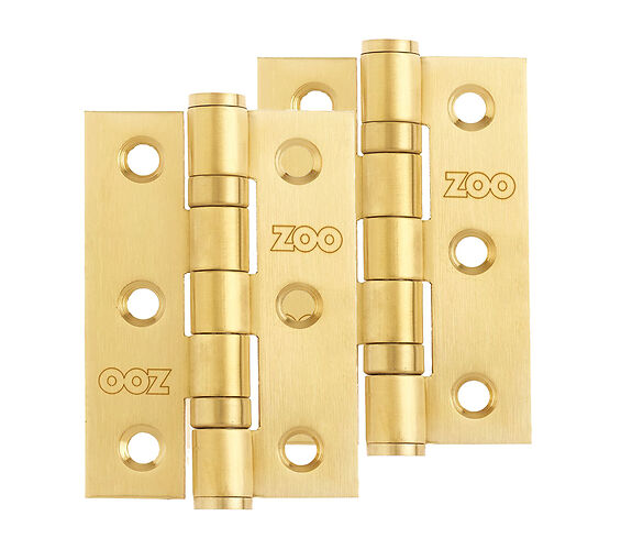 ZOO HARDWARE 3 INCH GRADE 201 HINGE, FAVO SATIN BRASS - ZHSS232-FD-FSB (SOLD IN PAIRS)