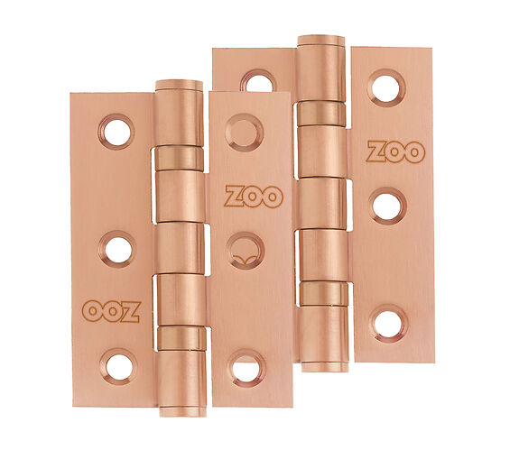ZOO HARDWARE 3 INCH GRADE 201 HINGE, TUSCAN ROSE GOLD - ZHSS232-FD-TRG (SOLD IN PAIRS)