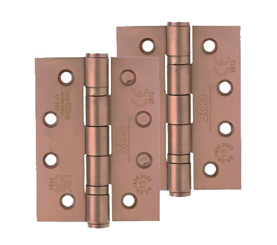 ZOO HARDWARE 4 INCH GRADE 13 BALL BEARING HINGE, PVD SATIN BRONZE - (SOLD IN PAIRS)