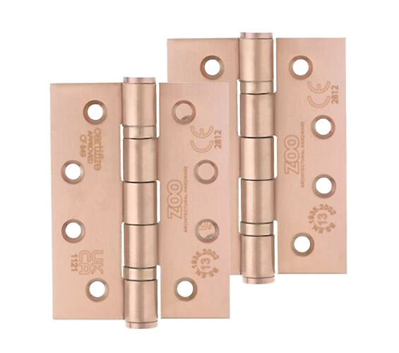ZOO HARDWARE 4 INCH GRADE 13 BALL BEARING HINGE, TUSCAN ROSE GOLD - (SOLD IN PAIRS)