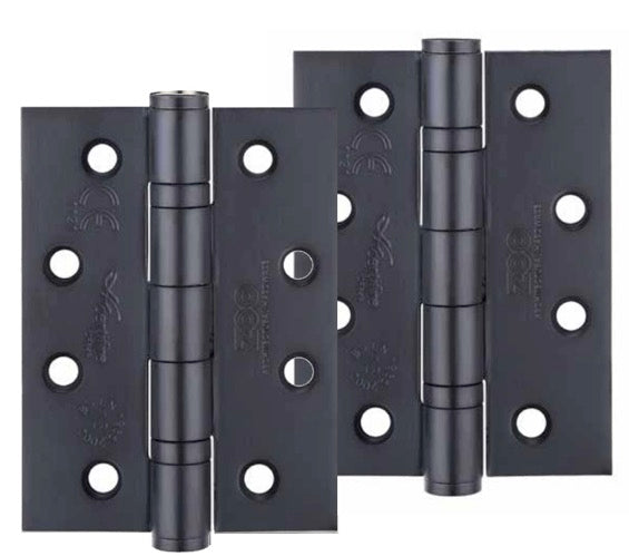ZOO HARDWARE 4 INCH GRADE 13 BALL BEARING HINGE, POWDER COATED BLACK - ZHSS243PCB (SOLD IN PAIRS)