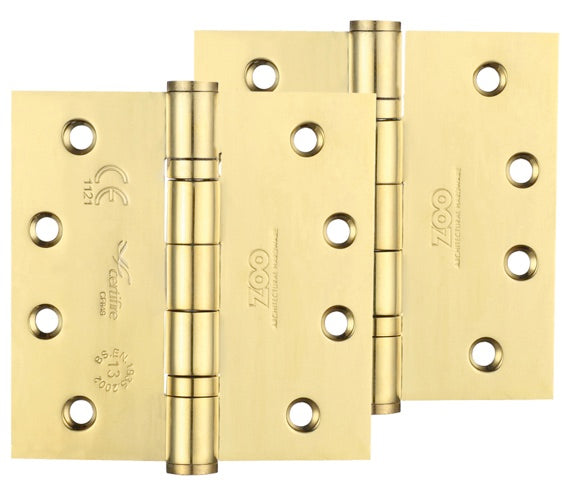 ZOO HARDWARE 4 INCH GRADE 13 BALL BEARING HINGE, PVD STAINLESS BRASS - ZHSS244PVD (SOLD IN PAIRS)