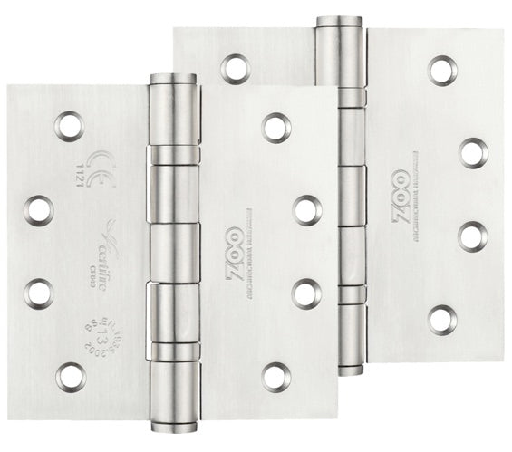 ZOO HARDWARE 4 INCH GRADE 13 BALL BEARING HINGE, SATIN STAINLESS STEEL - ZHSS244S (SOLD IN PAIRS)