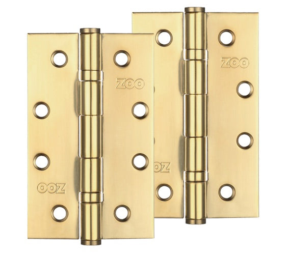 ZOO HARDWARE 4 INCH GRADE 201 SLIM KNUCKLE BEARING HINGE, PVD STAINLESS BRASS - ZHSS63PVD (SOLD IN PAIRS)