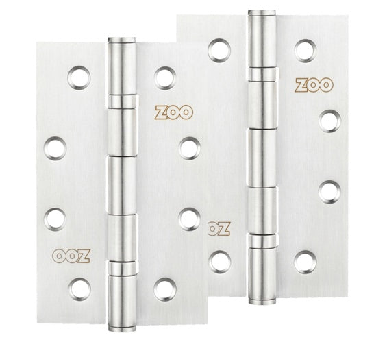 ZOO HARDWARE 4 INCH GRADE 201 WASHERED HINGE, SATIN STAINLESS STEEL - ZHSSW243S (SOLD IN PAIRS)