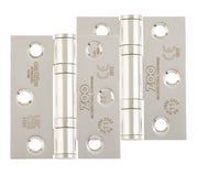 ZOO HARDWARE 3 INCH GRADE 11 (SQUARE OR RADIUS EDGE) BALL BEARING HINGE, POLISHED STAINLESS STEEL - (SOLD IN PAIRS)