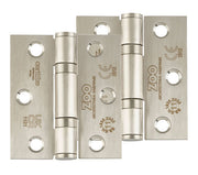 ZOO HARDWARE 3 INCH GRADE 11 (SQUARE OR RADIUS EDGE) BALL BEARING HINGE, SATIN STAINLESS STEEL -  (SOLD IN PAIRS)