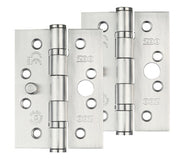 ZOO HARDWARE 4 INCH GRADE 201 DOG BOLT OR SECURITY DOOR HINGE, SATIN STAINLESS STEEL - (SOLD IN PAIRS)