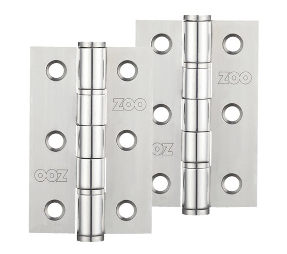 ZOO HARDWARE 3 INCH GRADE 201 WASHERED HINGE, POLISHED STAINLESS STEEL - ZHSSW232P (SOLD IN PAIRS)