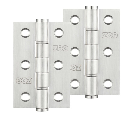 ZOO HARDWARE 3 INCH GRADE 201 WASHERED HINGE, SATIN STAINLESS STEEL - ZHSSW232S (SOLD IN PAIRS)
