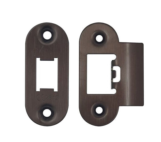 ZOO HARDWARE RADIUS EDGE FACE PLATE AND STRIKE PLATE ACCESSORY PACK, ETNA BRONZE - ZLAP01R-ETB