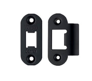 ZOO HARDWARE RADIUS EDGE FACE PLATE AND STRIKE PLATE ACCESSORY PACK, POWDER COATED BLACK - ZLAP01RFB