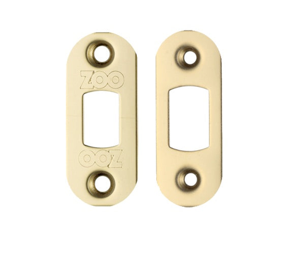 ZOO HARDWARE RADIUS FACE PLATE AND STRIKE PLATE ACCESSORY PACK, PVD STAINLESS BRASS - ZLAP02RPVD