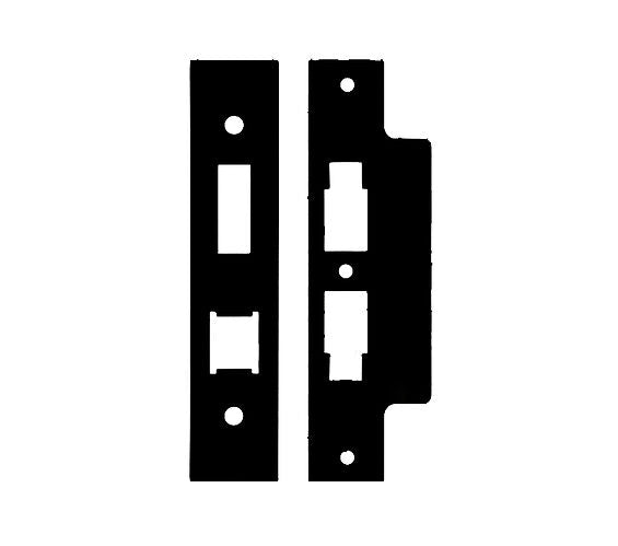ZOO HARDWARE FACE PLATE AND STRIKE PLATE ACCESSORY PACK FOR HORIZONTAL LOCK, POWDER COATED BLACK - ZLAP16BPCB