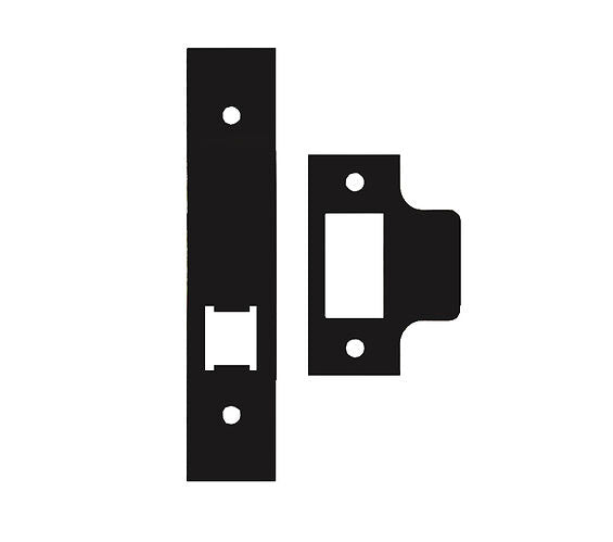ZOO HARDWARE FACE PLATE AND STRIKE PLATE ACCESSORY PACK FOR HORIZONTAL LATCH, POWDER COATED BLACK - ZLAP17BPCB