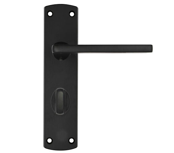 ZOO HARDWARE STANZA LEON CONTRACT RANGE DOOR HANDLES ON BACKPLATE MATT BLACK –  (SOLD IN PAIRS)