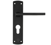 ZOO HARDWARE STANZA LEON CONTRACT RANGE DOOR HANDLES ON BACKPLATE MATT BLACK –  (SOLD IN PAIRS)