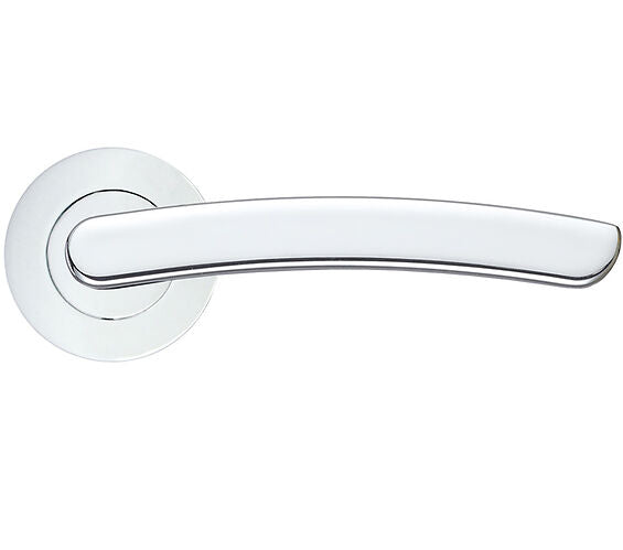 ZOO HARDWARE STANZA SANTIAGO CONTRACT RANGE LEVER ON ROUND ROSE POLISHED CHROME - ZPA020-CP (SOLD IN PAIRS)