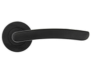ZOO HARDWARE STANZA SANTIAGO CONTRACT RANGE LEVER ON ROUND ROSE MATT BLACK - ZPA020-MB (SOLD IN PAIRS)