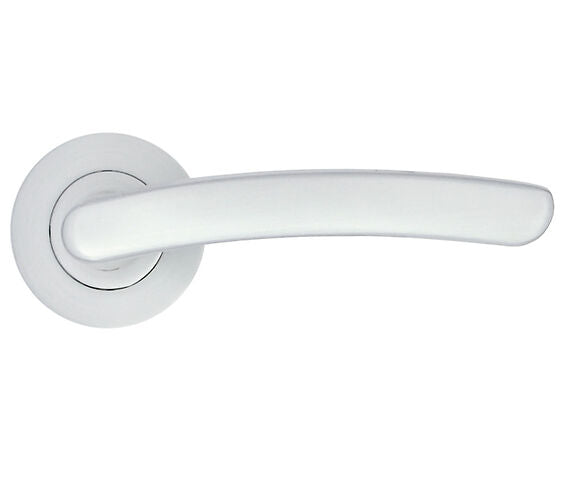 ZOO HARDWARE STANZA SANTIAGO CONTRACT RANGE LEVER ON ROUND ROSE SATIN CHROME - ZPA020-SC (SOLD IN PAIRS)