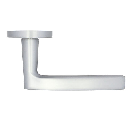 ZOO HARDWARE STANZA SANTIAGO CONTRACT RANGE LEVER ON ROUND ROSE SATIN CHROME - ZPA020-SC (SOLD IN PAIRS)
