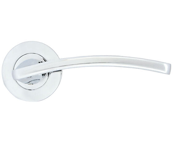 ZOO HARDWARE STANZA TOLEDO CONTRACT RANGE LEVER ON ROUND ROSE POLISHED CHROME – ZPA030-CP (SOLD IN PAIRS)