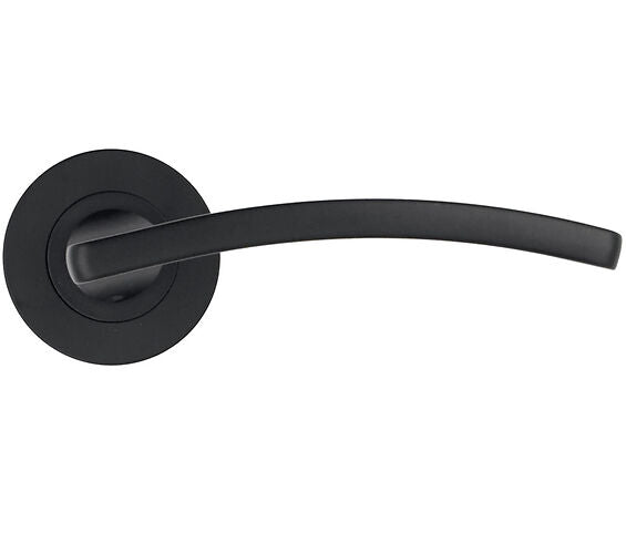 ZOO HARDWARE STANZA TOLEDO CONTRACT RANGE LEVER ON ROUND ROSE MATT BLACK – ZPA030-MB (SOLD IN PAIRS)