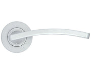 ZOO HARDWARE STANZA TOLEDO CONTRACT RANGE LEVER ON ROUND ROSE SATIN CHROME - ZPA030-SC (SOLD IN PAIRS)