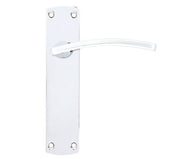 ZOO HARDWARE STANZA TOLEDO CONTRACT RANGE DOOR HANDLES ON BACKPLATE, POLISHED CHROME - (SOLD IN PAIRS)