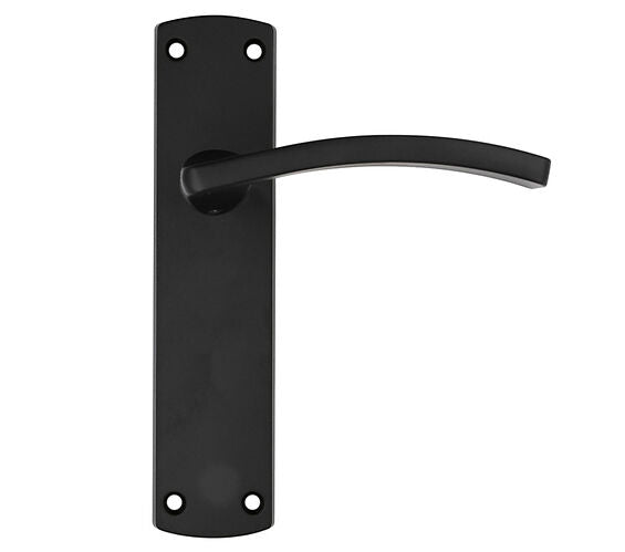 ZOO HARDWARE STANZA TOLEDO CONTRACT RANGE DOOR HANDLES ON BACKPLATE MATT BLACK – (SOLD IN PAIRS)