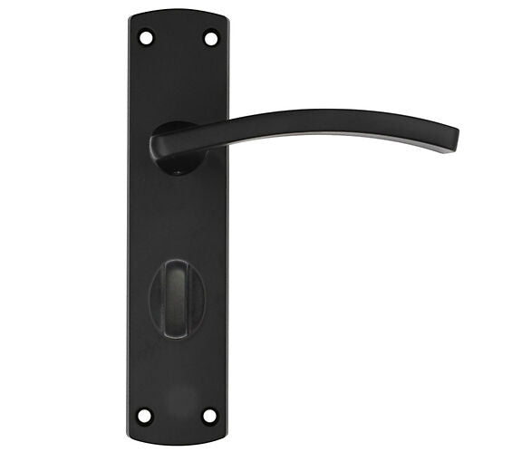 ZOO HARDWARE STANZA TOLEDO CONTRACT RANGE DOOR HANDLES ON BACKPLATE MATT BLACK – (SOLD IN PAIRS)