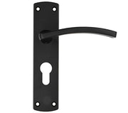 ZOO HARDWARE STANZA TOLEDO CONTRACT RANGE DOOR HANDLES ON BACKPLATE MATT BLACK – (SOLD IN PAIRS)