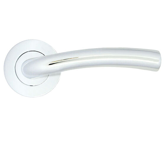 ZOO HARDWARE STANZA SEVILLE CONTRACT RANGE LEVER ON ROUND ROSE POLISHED CHROME - ZPA050-CP (SOLD IN PAIRS)