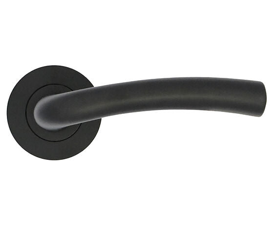 ZOO HARDWARE STANZA SEVILLE CONTRACT RANGE LEVER ON ROUND ROSE MATT BLACK - ZPA050-MB (SOLD IN PAIRS)