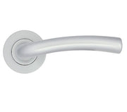 ZOO HARDWARE STANZA SEVILLE CONTRACT RANGE LEVER ON ROUND ROSE SATIN CHROME - ZPA050-SC (SOLD IN PAIRS)
