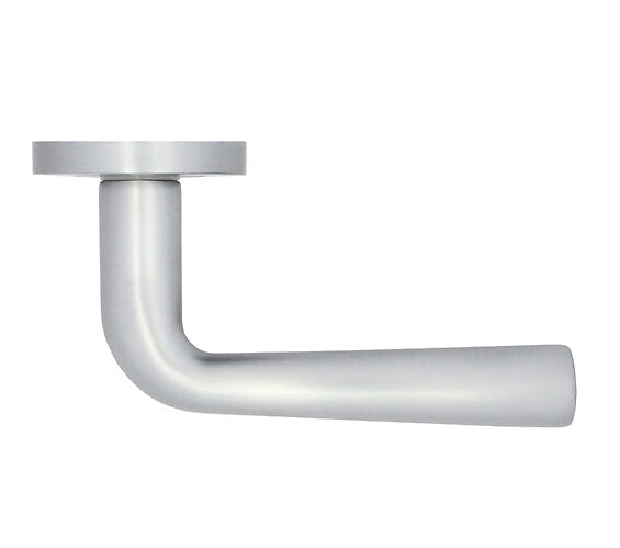 ZOO HARDWARE STANZA SEVILLE CONTRACT RANGE LEVER ON ROUND ROSE SATIN CHROME - ZPA050-SC (SOLD IN PAIRS)