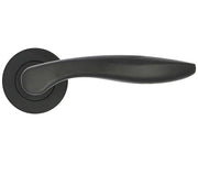 ZOO HARDWARE STANZA CADIZ CONTRACT RANGE LEVER ON ROUND ROSE MATT BLACK - ZPA060-MB (SOLD IN PAIRS)