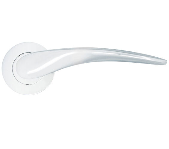 ZOO HARDWARE STANZA MERIDA CONTRACT RANGE LEVER ON ROUND ROSE POLISHED CHROME - ZPA070-CP (SOLD IN PAIRS)