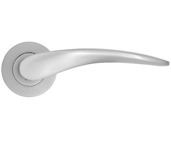 ZOO HARDWARE STANZA MERIDA CONTRACT RANGE LEVER ON ROUND ROSE SATIN CHROME - ZPA070-SC (SOLD IN PAIRS)