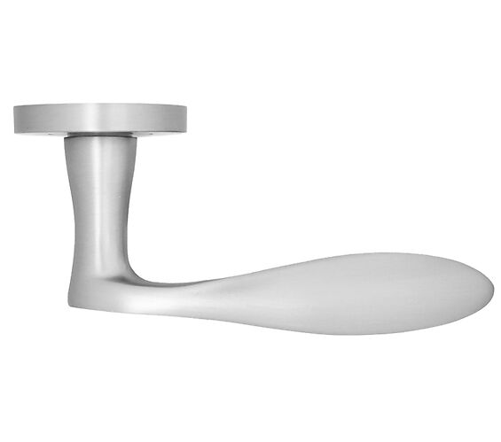 ZOO HARDWARE STANZA MERIDA CONTRACT RANGE LEVER ON ROUND ROSE SATIN CHROME - ZPA070-SC (SOLD IN PAIRS)