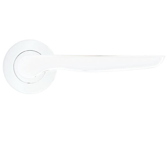 ZOO HARDWARE STANZA VIGO CONTRACT RANGE LEVER ON ROUND ROSE POLISHED CHROME - ZPA080-CP (SOLD IN PAIRS)