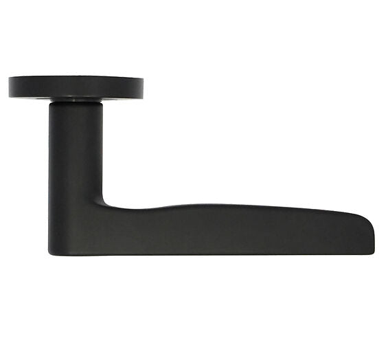 ZOO HARDWARE STANZA VIGO CONTRACT RANGE LEVER ON ROUND ROSE MATT BLACK - ZPA080-MB (SOLD IN PAIRS)