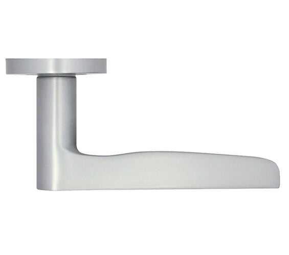 ZOO HARDWARE STANZA VIGO CONTRACT RANGE LEVER ON ROUND ROSE SATIN CHROME – ZPA080-SC (SOLD IN PAIRS)